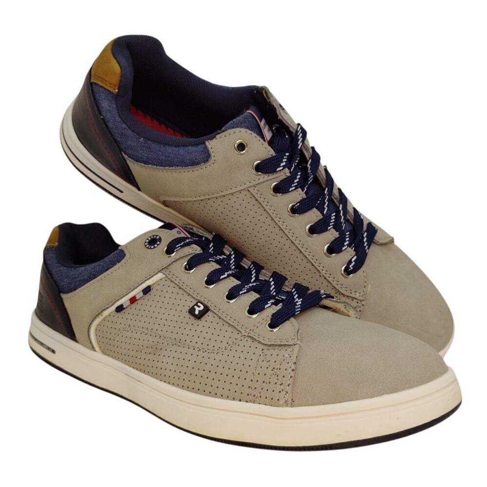 Arrigo Bello Mens Pre-owned  Fashion Gray & Blue Casual Sneakers - sz. 10 1/2